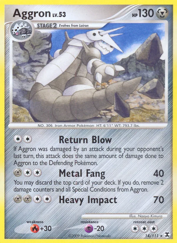 Aggron #14 Rising Rivals Pokemon card