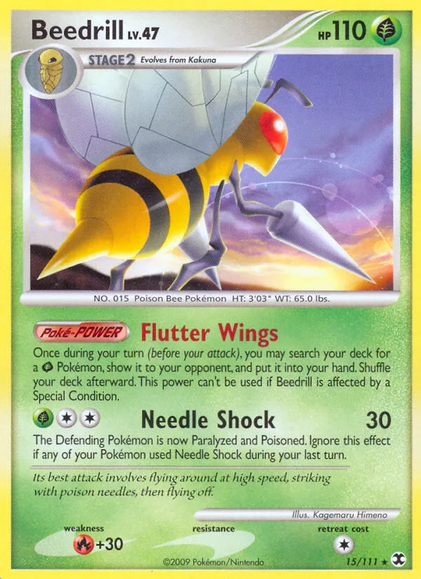 Beedrill #15 Rising Rivals Pokemon card