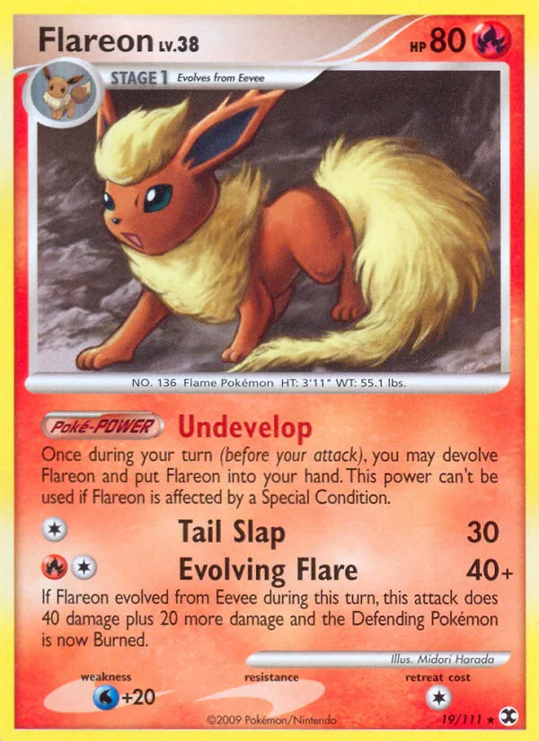 Flareon #19 Rising Rivals Pokemon card