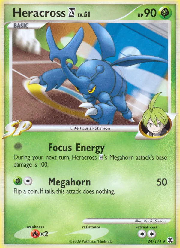 Heracross E4 #24 Rising Rivals Pokemon card