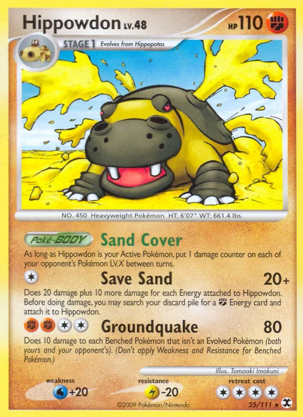 Hippowdon #25 Rising Rivals Pokemon card