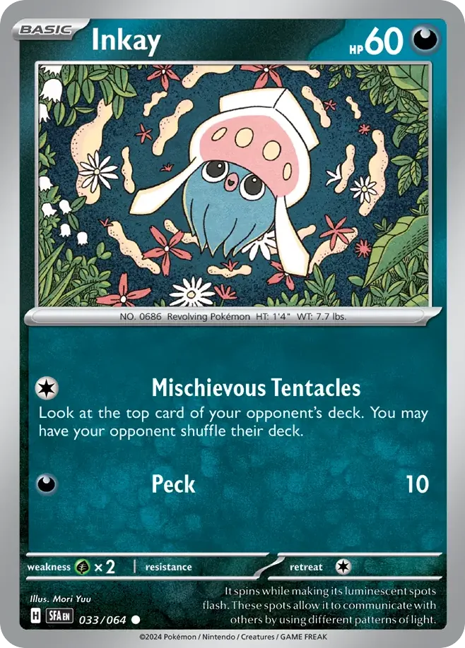 Inkay #33 Shrouded Fable Pokemon card