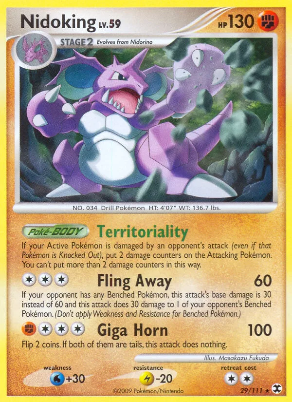 Nidoking #29 Rising Rivals Pokemon card