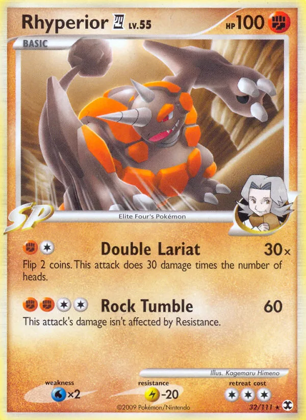 Rhyperior E4 #32 Rising Rivals Pokemon card