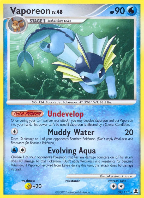Vaporeon #34 Rising Rivals Pokemon card