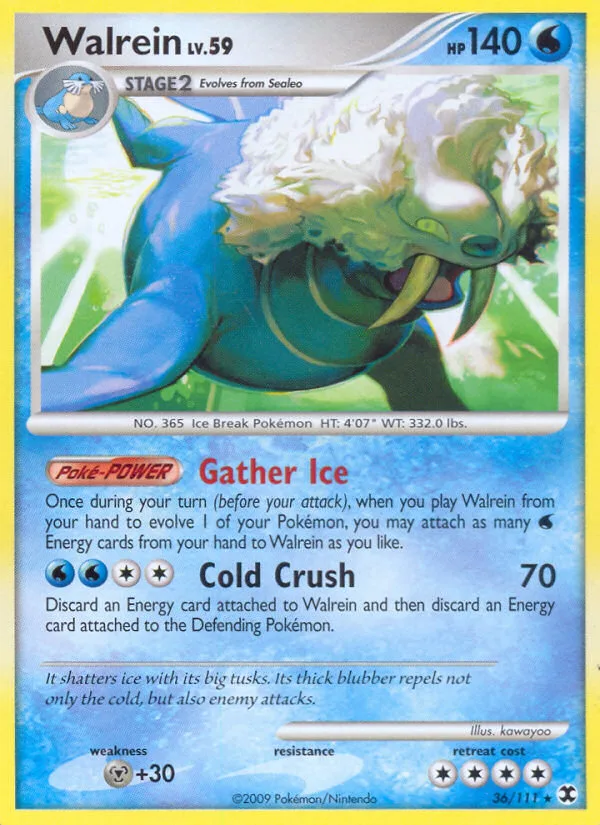 Walrein #36 Rising Rivals Pokemon card