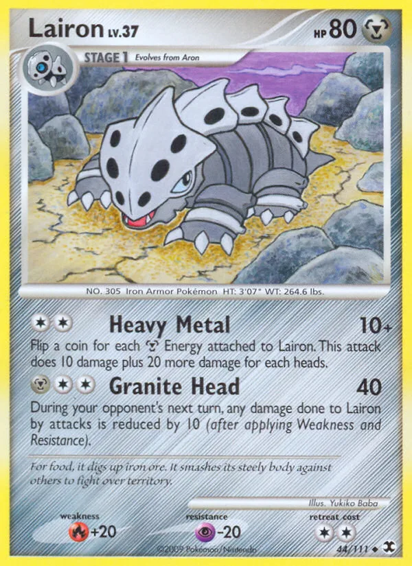 Lairon #44 Rising Rivals Pokemon card