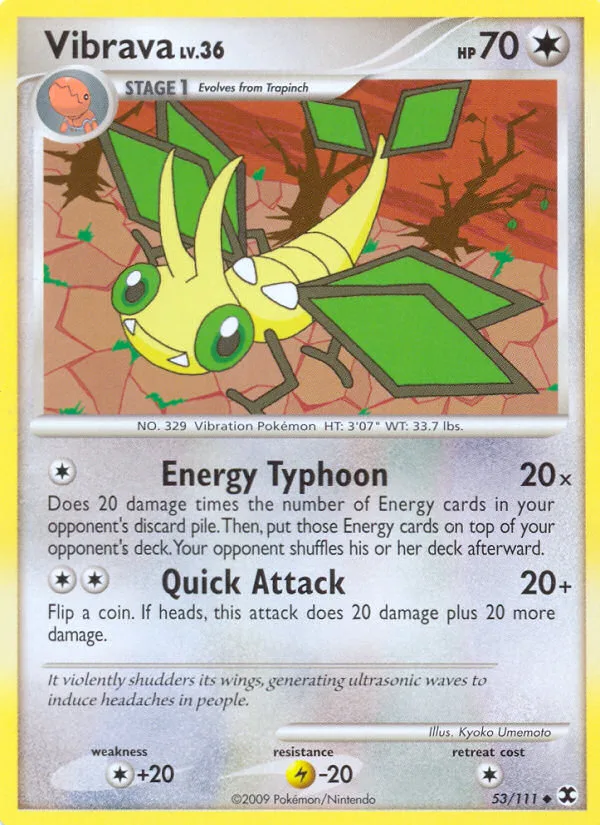 Vibrava #53 Rising Rivals Pokemon card