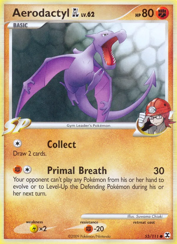 Aerodactyl GL #55 Rising Rivals Pokemon card