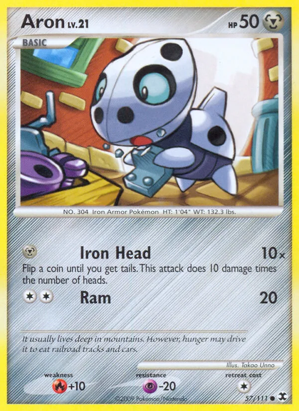 Aron #57 Rising Rivals Pokemon card