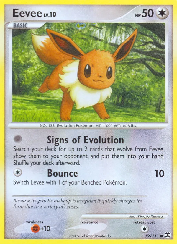 Eevee #59 Rising Rivals Pokemon card