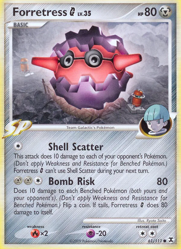 Forretress G #61 Rising Rivals Pokemon card