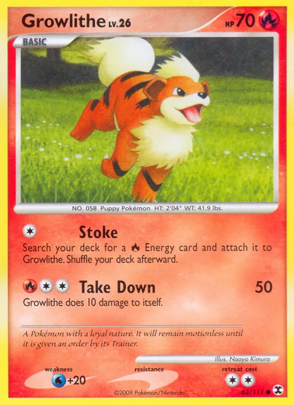 Growlithe #63 Rising Rivals Pokemon card
