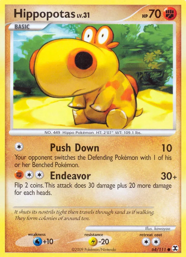Hippopotas #64 Rising Rivals Pokemon card