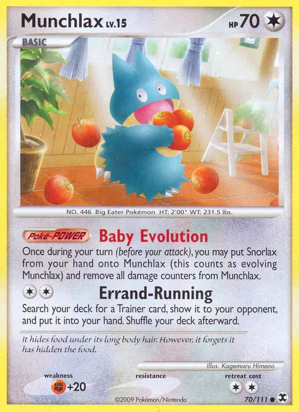 Munchlax #70 Rising Rivals Pokemon card