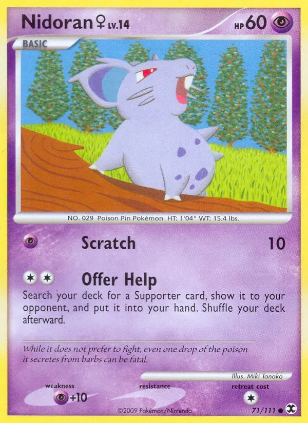 Nidoran ♀ #71 Rising Rivals Pokemon card