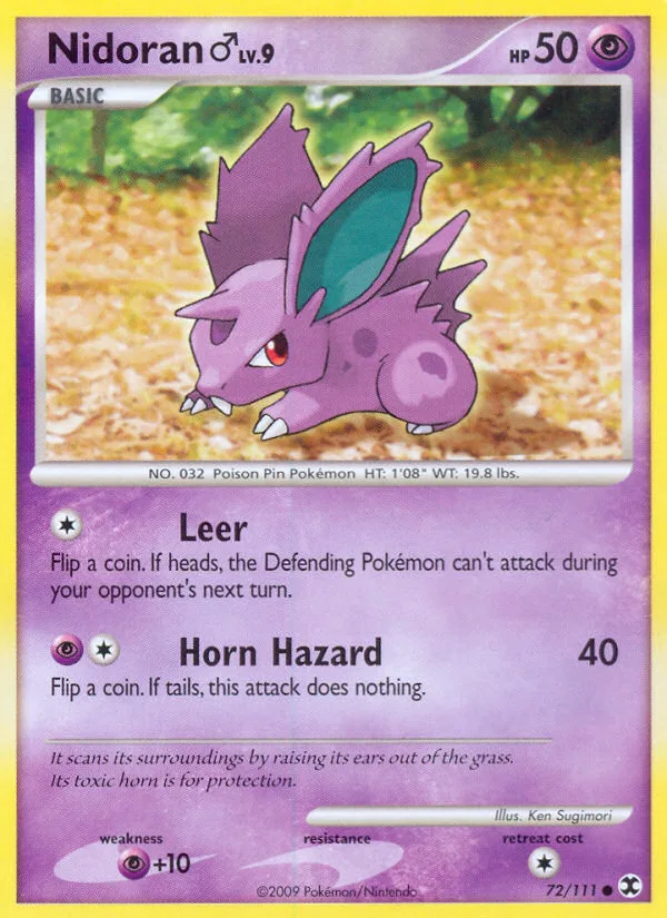 Nidoran ♂ #72 Rising Rivals Pokemon card