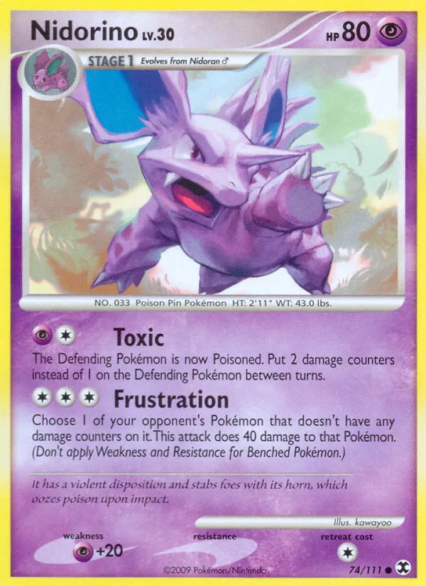 Nidorino #74 Rising Rivals Pokemon card