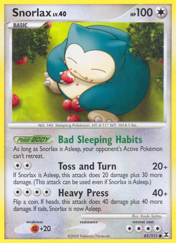 Snorlax #81 Rising Rivals Pokemon card