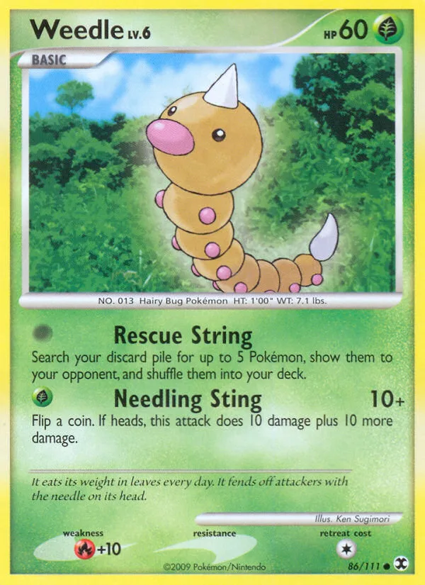 Weedle #86 Rising Rivals Pokemon card