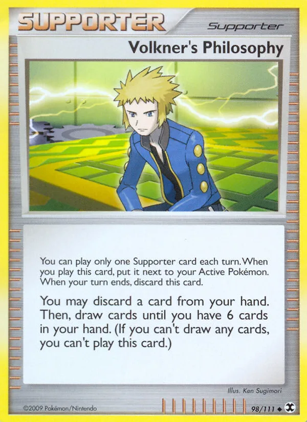 Volkner's Philosophy #98 Rising Rivals Pokemon card