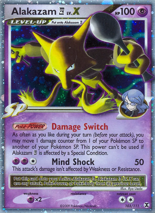 Alakazam E4 LV.X #103 Rising Rivals Pokemon card