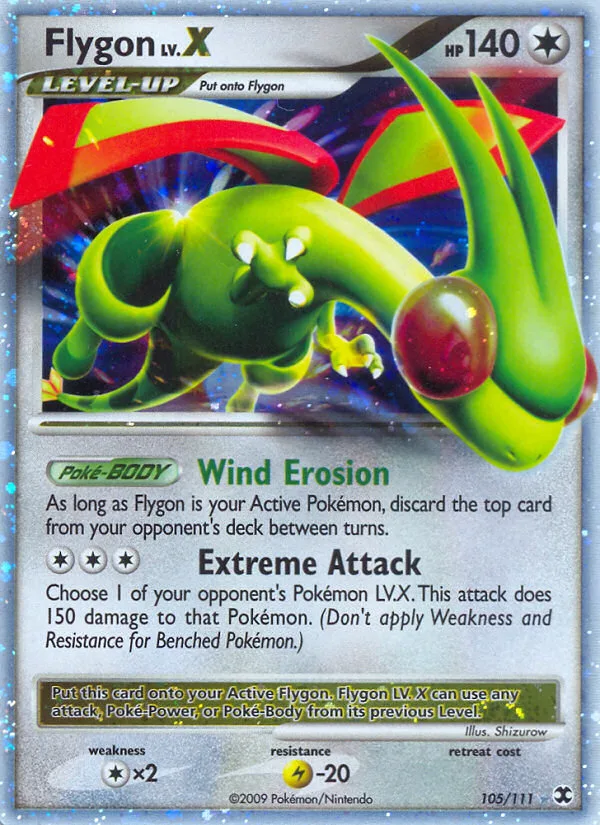 Flygon LV.X #105 Rising Rivals Pokemon card