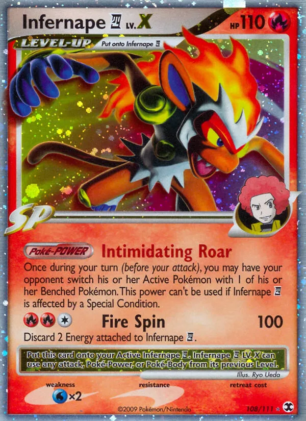 Infernape E4 LV.X #108 Rising Rivals Pokemon card