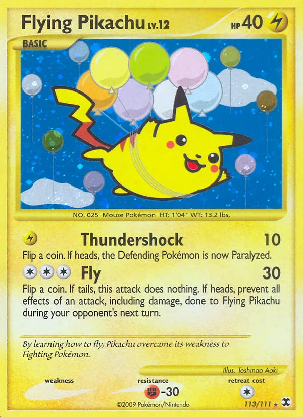 Flying Pikachu #113 Rising Rivals Pokemon card