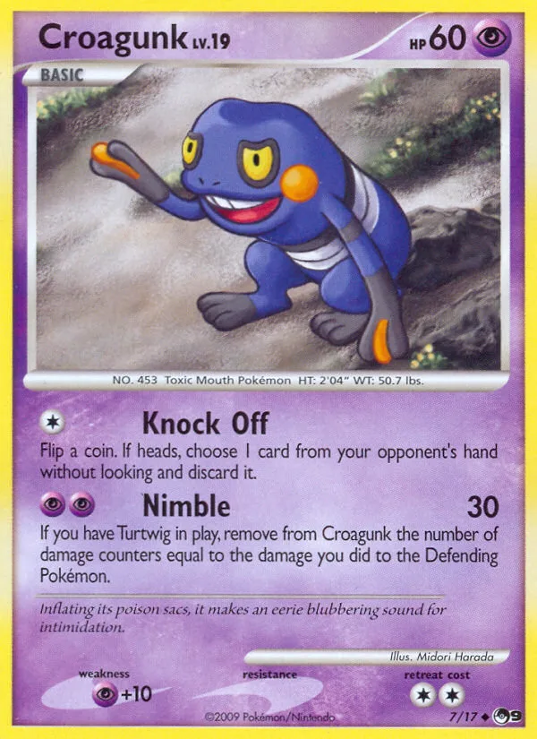 Croagunk #7 POP Series 9 Pokemon card