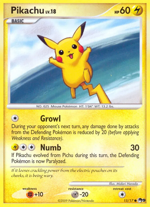 Pikachu #15 POP Series 9 Pokemon card
