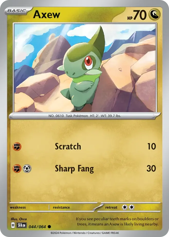 Axew #44 Shrouded Fable Pokemon card