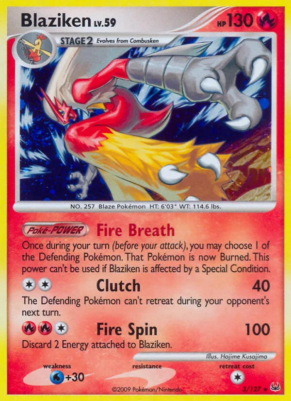 Blaziken #3 Platinum Pokemon card