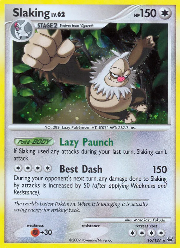 Slaking #16 Platinum Pokemon card