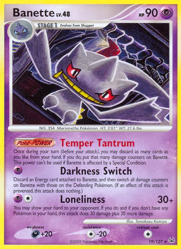 Banette #19 Platinum Pokemon card