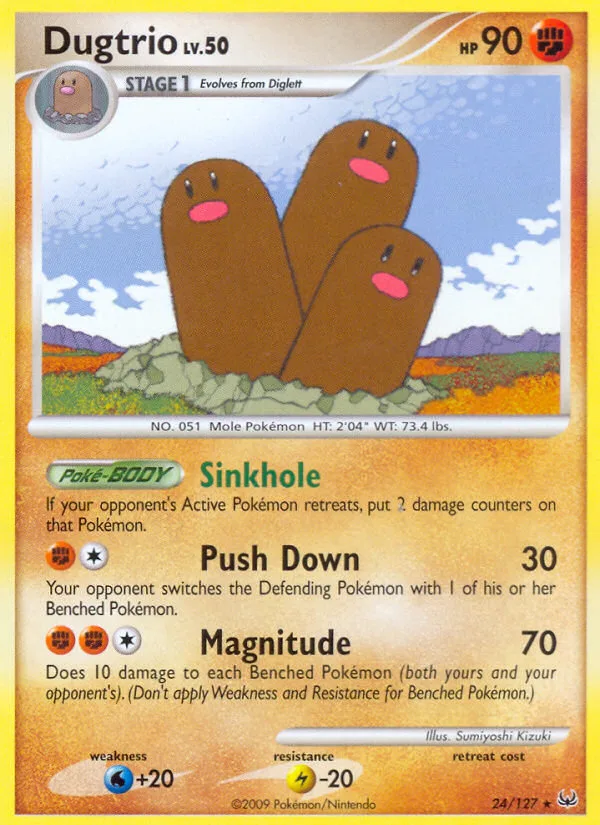 Dugtrio #24 Platinum Pokemon card