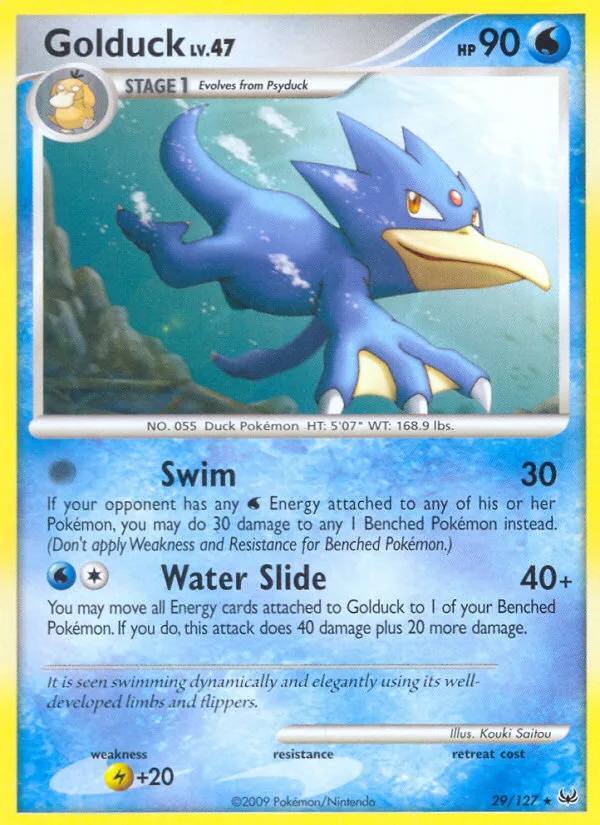 Golduck #29 Platinum Pokemon card