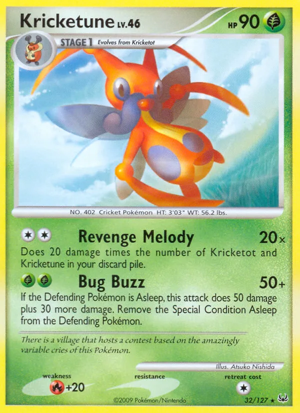 Kricketune #32 Platinum Pokemon card