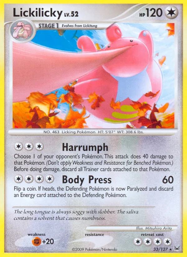 Lickilicky #33 Platinum Pokemon card