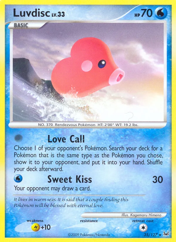 Luvdisc #35 Platinum Pokemon card