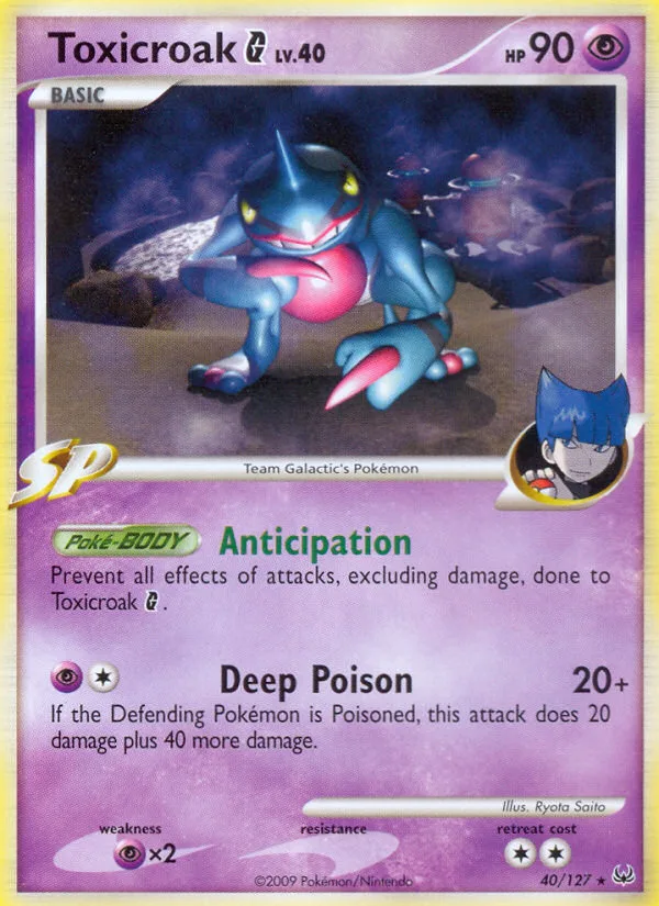 Toxicroak G #40 Platinum Pokemon card