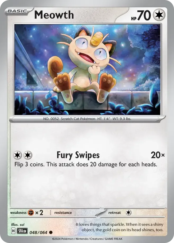 Meowth #48 Shrouded Fable Pokemon card