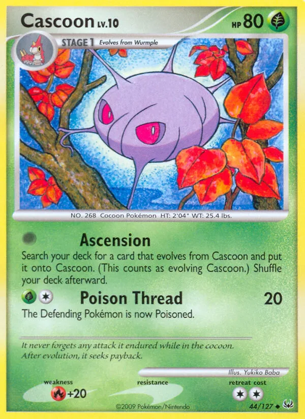 Cascoon #44 Platinum Pokemon card