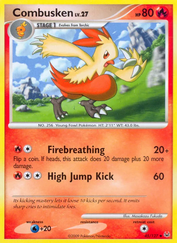 Combusken #45 Platinum Pokemon card
