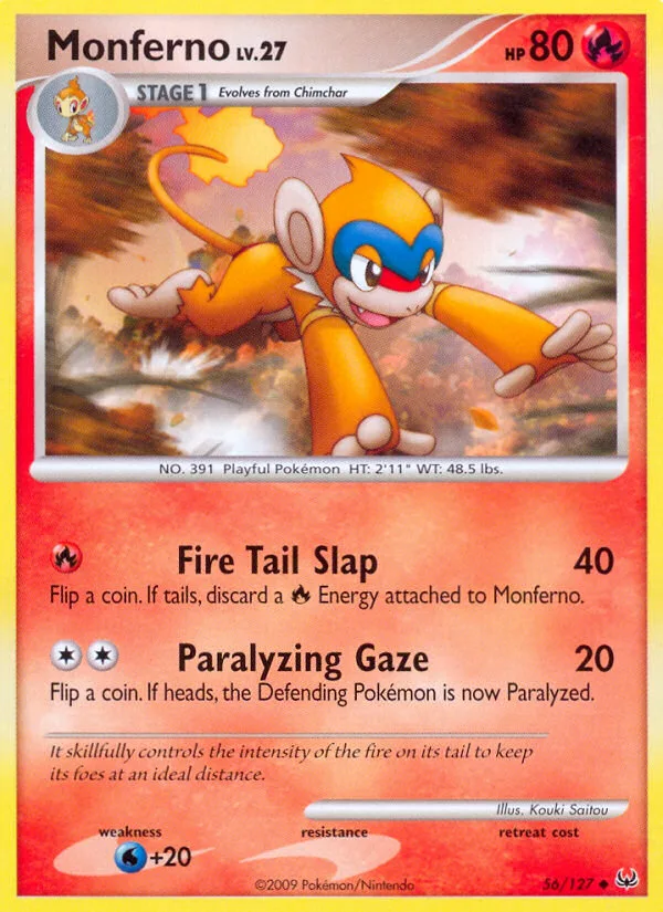 Monferno #56 Platinum Pokemon card