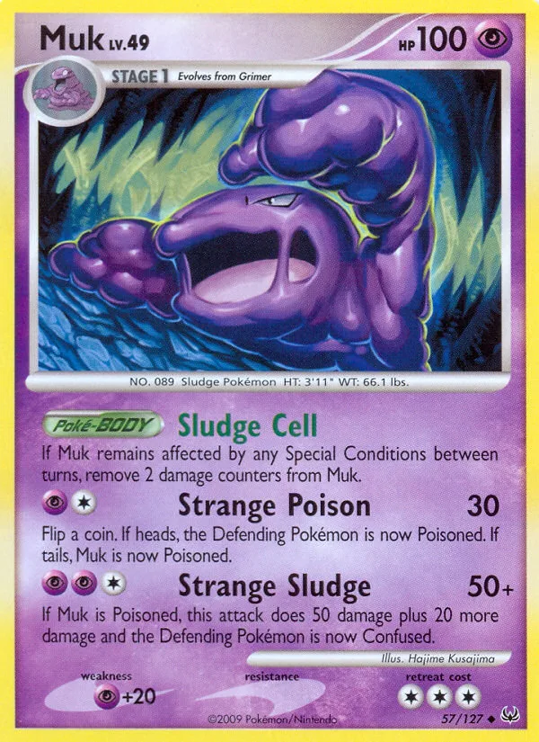 Muk #57 Platinum Pokemon card