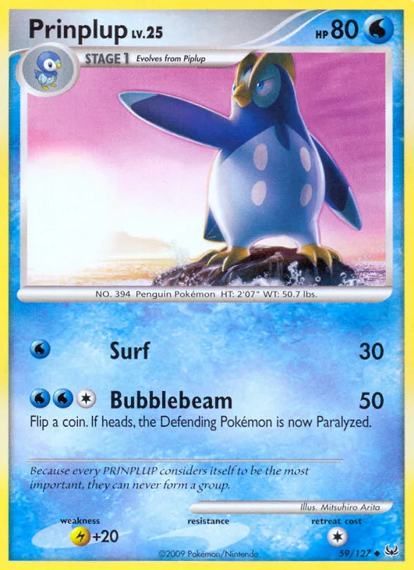 Prinplup #59 Platinum Pokemon card