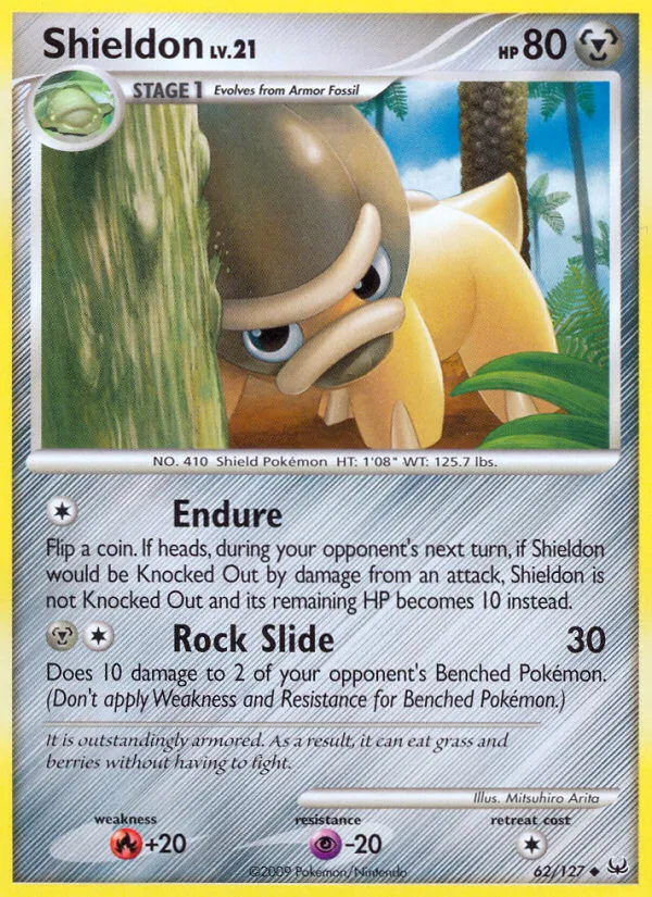 Shieldon #62 Platinum Pokemon card