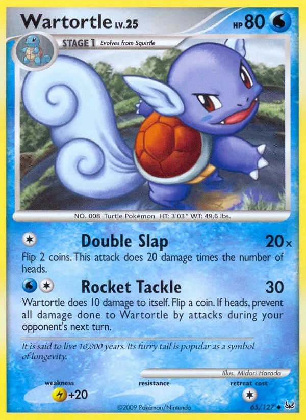 Wartortle #65 Platinum Pokemon card
