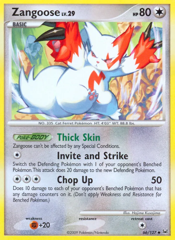 Zangoose #66 Platinum Pokemon card